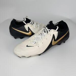 Nike Phantom GX II Pro FG Soccer Cleats Shoes White Black Gold F12563-100 Men 6